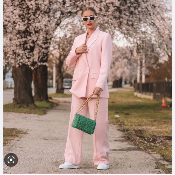 Zara Jackets & Coats Zara Pink Double Breasted Blazer And Matching